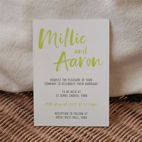 apple green wedding invitation